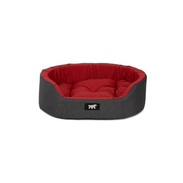 Cuccia in cotone per cani e gatti. Morbida imbottitura. rosso-blu-viola