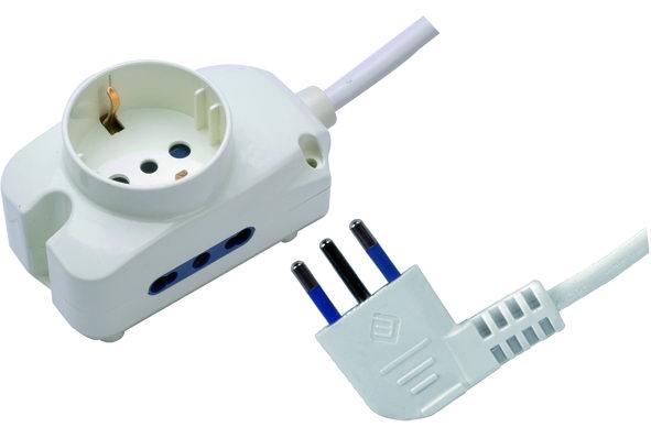 MULTIPRESE 3 PRESE VIGOR SCHUKO/BIPASSO 90 BIANCO 16A