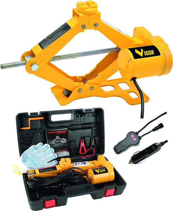 CRIC ELETTRICO PER AUTO VIGOR 12V 2 TON – SOLLEVATORE AUTO PORTATILE CON VALIGETTA