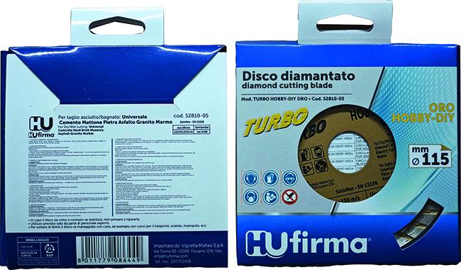 DISCHI DIAMANTATI TURBO HUFIRMA HOBBY-D ORO DIA.115 MM