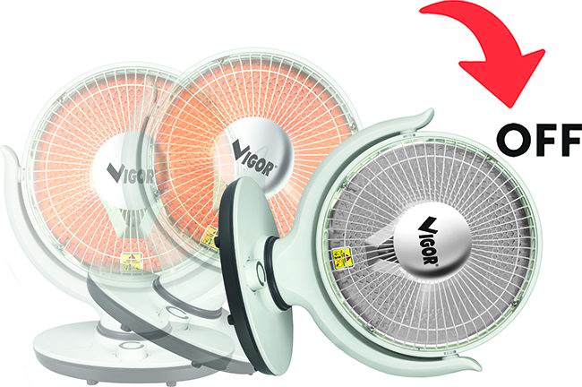 STUFA OSCILLANTE VIGOR YURA AL CARBONIO DA TAVOLO
