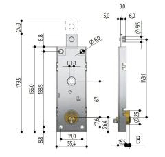 Serratura per basculante Prefer con cilindro fisso B551.0810.200