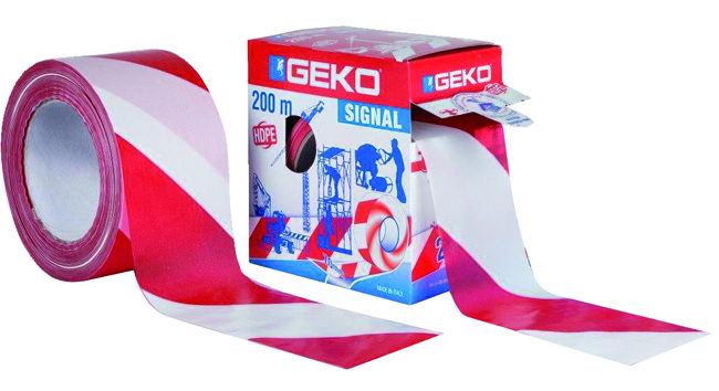 Nastro segnaletico bianco-rosso Geko