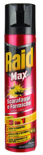 Insetticida spray Raid Max per scarafaggi e formiche 300ml